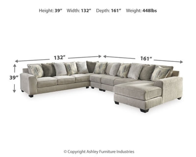 Seccional Ardsley de 5 piezas con chaise longue