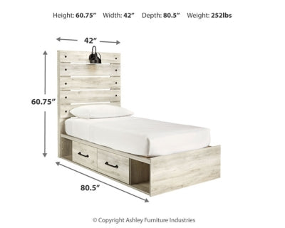 Cambeck Twin Panel Bed with 4 Storage Drawers