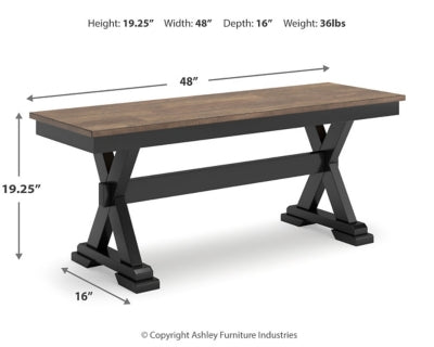 Banco de comedor Wildenauer de 50"