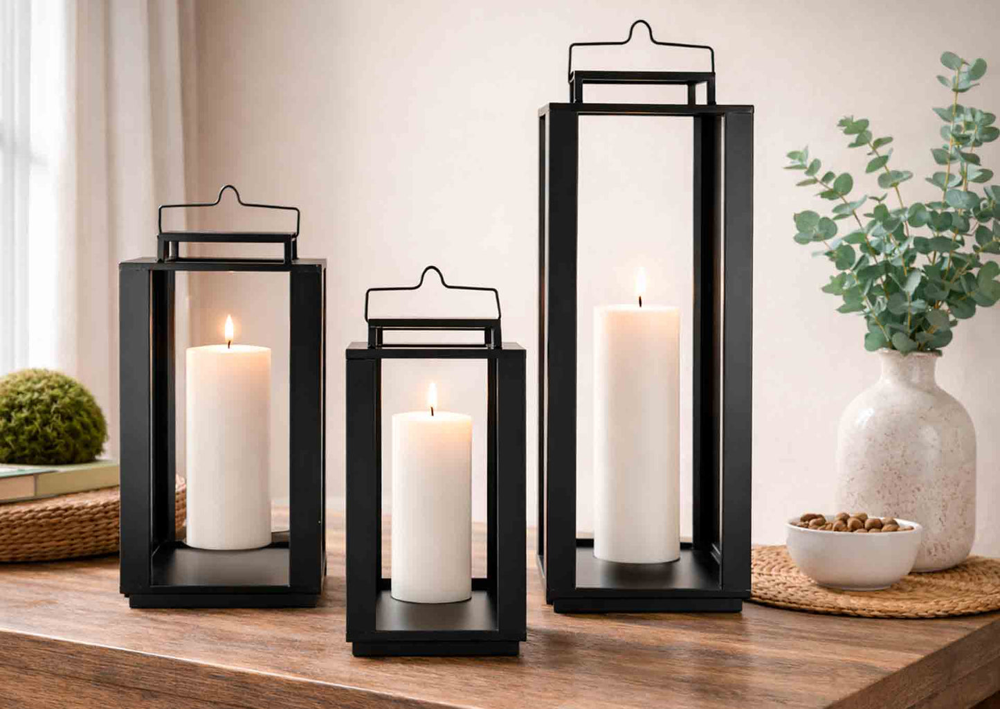 Candelabro Lantern black (set 3 piezas) - vista 2