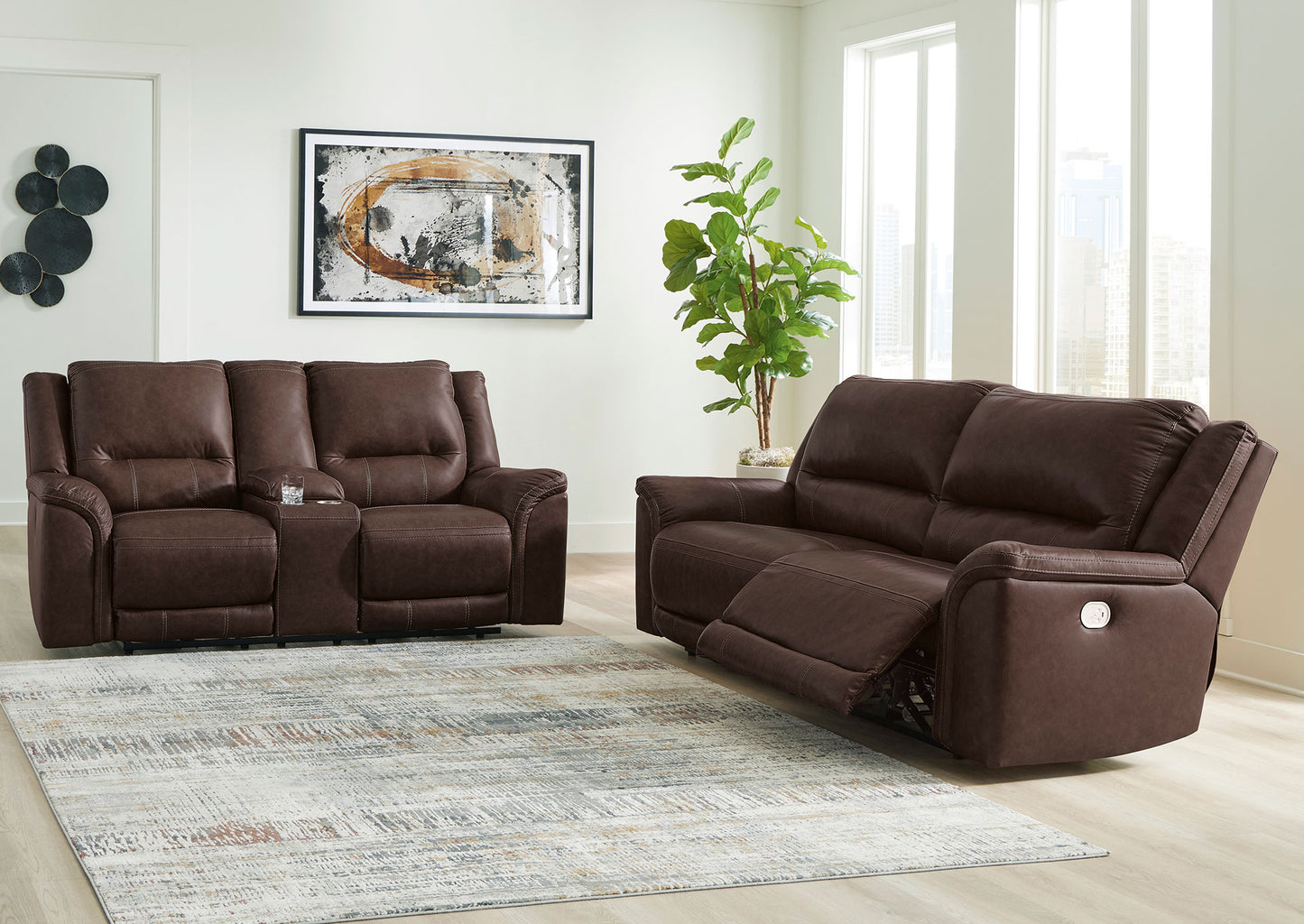 Sofá reclinable 2 cuerpos Trasimeno dark brown - vista 5