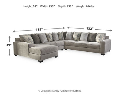 Seccional Ardsley de 4 piezas con chaise longue