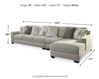 Seccional Ardsley de 3 piezas con chaise longue
