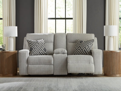 Sofá de dos plazas reclinable eléctrico Jasperson con consola