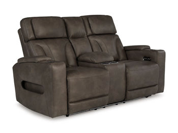 Warrior Peak Power Reclining Loveseat with Console