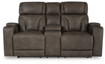 Warrior Peak Power Reclining Loveseat with Console