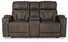 Warrior Peak Power Reclining Loveseat with Console
