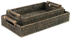 Bandeja Halima gris (set 2 piezas)