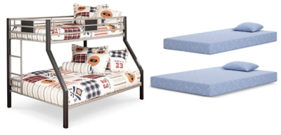 Dinsmore Twin over Full Bunk Bed with Mattresses