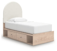 Shapella Twin Upholstered Panel Bed with Storage