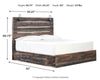 Cama Drystan King con paneles y dos cajones de almacenamiento
