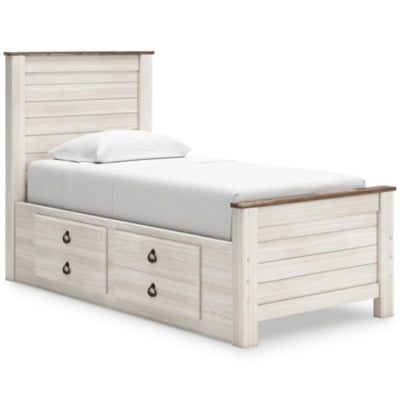 Cama individual Willowton con dos cajones de almacenamiento