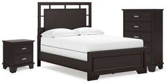 Covetown Full Panel Bed, Chest and Nightstand