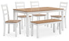 Gesthaven Dining Table with 4 Chairs and Bench (Set of 6)