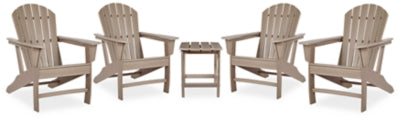 Sundown Treasure - 4 sillas Adirondack y mesa auxiliar para exteriores