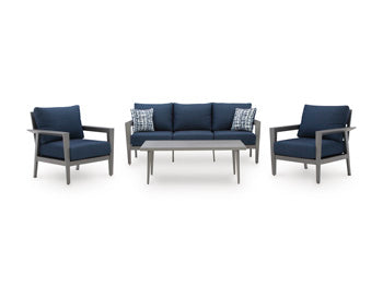 Conjunto de sofá, sillas y mesa de exterior Gali (juego de 4)