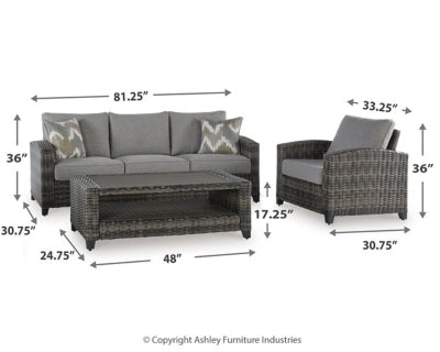 Conjunto de sofá, sillas y mesa de exterior Oasis Court (juego de 4)