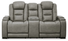 Loveseat eléctrico reclinable con consola Man-Den
