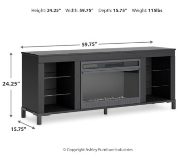 Mueble para TV Cayberry de 60" con chimenea eléctrica