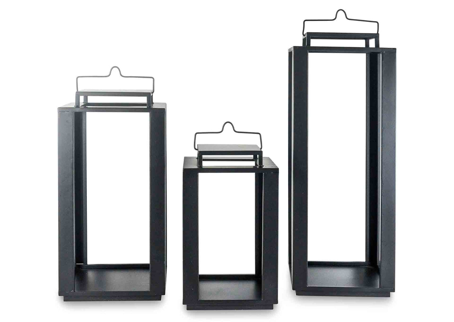 Candelabro Lantern black (set 3 piezas)