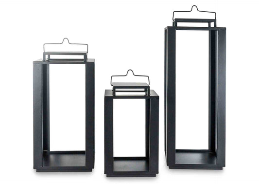 Candelabro Lantern black (set 3 piezas)