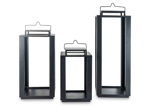 Candelabro Lantern black (set 3 piezas)