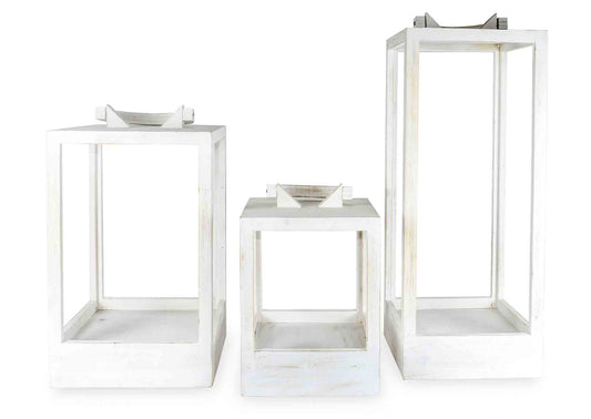 Candelabro Lantern white (set 3 piezas)