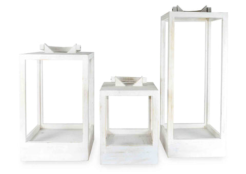 Candelabro Lantern white (set 3 piezas)