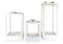 Candelabro Lantern white (set 3 piezas)