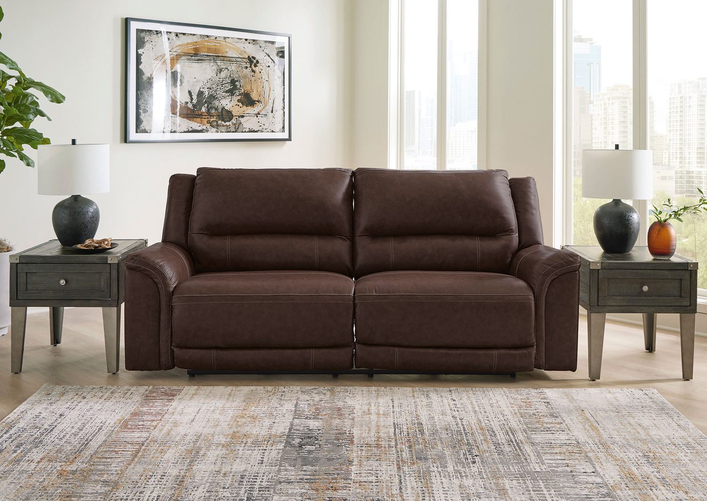 Sofá reclinable 2 cuerpos Trasimeno dark brown - vista 2